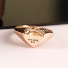 Bague coeur bijoux de créateur anneaux pour femmes T Designer RETOUR À NEW YORK coeur bijoux anneaux femmes hommes bande or argent Rose couleur cadeau Goth bijoux amour bague cadeau AA