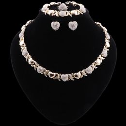 Conjunto de joyas de Dubái para mujer con diseño en forma de corazón, conjunto de joyería de cuentas africanas para boda nigeriana de lujo