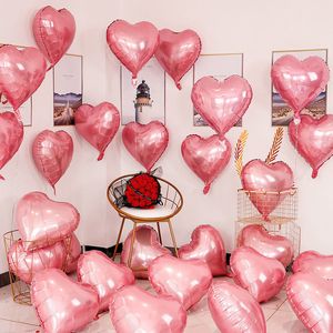 Ballons en aluminium en forme de cœur, ballons en mylar de 45,7 cm décoration colorée arc-en-ciel pour fête d'anniversaire/mariage/fiançailles/célébration/vacances/activités de fête