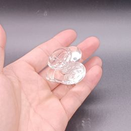 Bol en verre en forme de cœur, accessoires pour fumer transparents mâles de 14mm pour tuyaux de bang à eau, narguilés