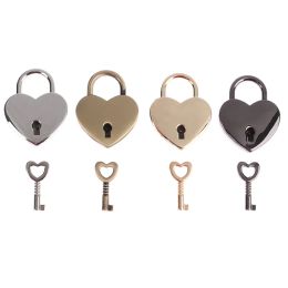 Hartvorm mini metalen hangsloten sleutelbagagedeksel met sleutel voor sieraden doos opbergdoos dagboek kofferzak tas lock hangslot nieuw