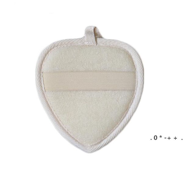 Almohadilla de lufa natural en forma de corazón Almohadillas para la espalda-Esponja de lufa Ducha de baño Exfoliante para el cuerpo Almohadillas para baño GCE13433