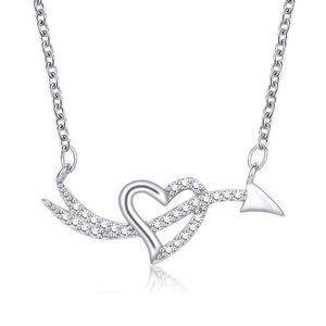 Hart hanger ketting S925 verzilverde strass diamanten mode klassieke valentijn kerstcadeau sieraden