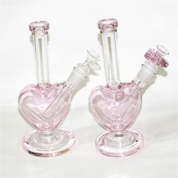 Hartvorm Waterleidingen Glasbongen Oliereiland Siliconen Bong Roken Hookahs DAB Rigs met 14mm Slide Bowl Stuks