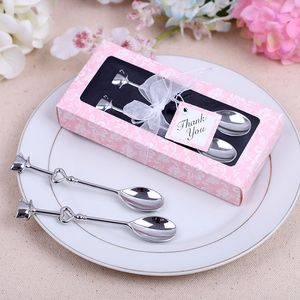 En forme de coeur amour café thé cuillère mariage décoration amant cadeau en acier inoxydable dîner vaisselle ensembles wen4650