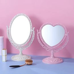 Miroir de maquillage en forme de coeur vintage de style européen acrylique
