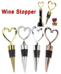 Outils de bouteille de vin en métal en forme de coeur bouteilles bouteilles bouffées de fête de fête de mariage cadeau scellé de bouteille d'alcool couvreur cuisine barwar6684216