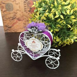 Hartvormige Pompoenkoets Candy Box Wedding Geschenken en gunsten Ijzer Trouwkaarthouder