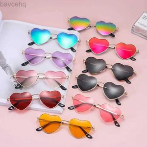 Gafas de sol en forma de corazón Mujer Diseño de marca Marco de metal Color caramelo Gafas de sol Mujer Vintage Tonos degradados Accesorios de lujo ldd240313