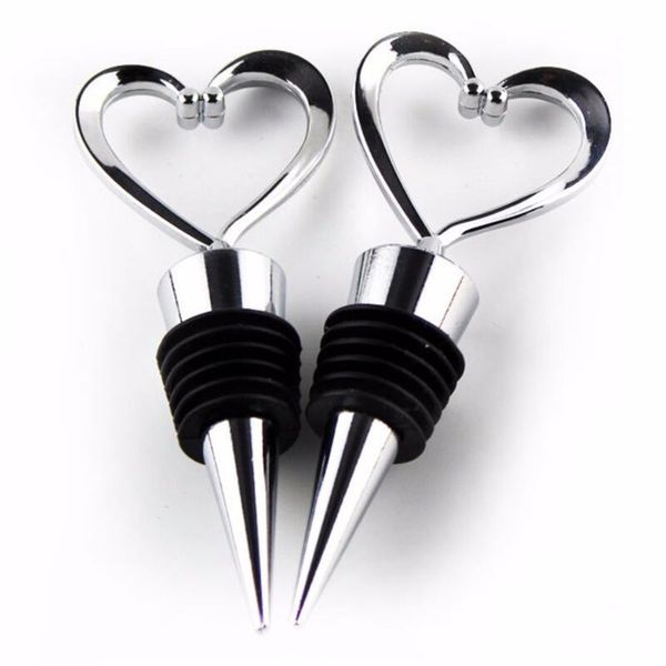 En forme de coeur bouchon de vin bouchon de bouteille fête faveurs de mariage cadeau scellé bouteille de vin verseur bouchon cuisine Barware outils LX8882