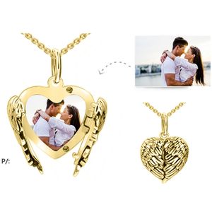 Coeur Sublimation Blancs Angel Wing Amour Coeur Colliers Personnalisé Verrouillable Photo Vierge MDF Imprimable Pendentif pour Femmes GCE13804