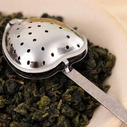 HART TEA TROBLEMEN STrainer Filter Set lange lepel roestvrijstalen koffie -infusers losse zeef Zilver steile mesh infuser