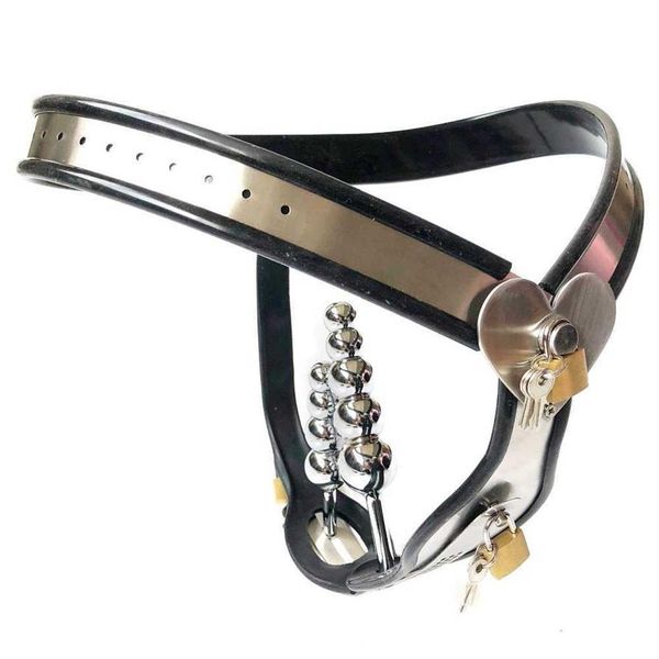 Type de coeur en acier inoxydable ceinture de chasteté féminine vagin plug anal sous-vêtements bdsm bondage dispositif de verrouillage adulte jouets sexy pour femmes hommes238h