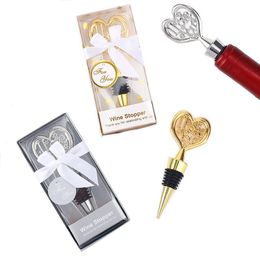 Tapón de vino con forma de corazón, herramienta para Bar, recuerdo de fiesta, tapón de sellado de champán de aleación de Zinc, regalo para invitados de boda