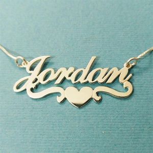 Hart Met Gepersonaliseerde Naam Ketting Hangers Voor Vrouwen Aangepaste Brief Sieraden Roestvrij Staal Goud Gevuld Bruidsmeisje Gifts250x