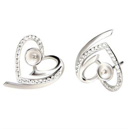 Coeur zircon sterling 925 boucles d'oreilles étalons