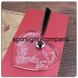 Porte-stylos de bureau en forme de cœur, support de Signature en plumes pour fête de mariage