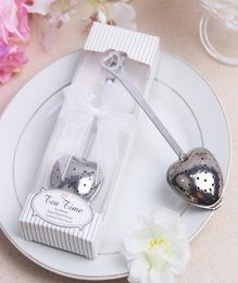 Hartgevormde thee -lek bruiloft geschenken voor gasten zijn voorstanders souvenirs boda strainer filtertassen infuser keuken accessoires kantoor8976074