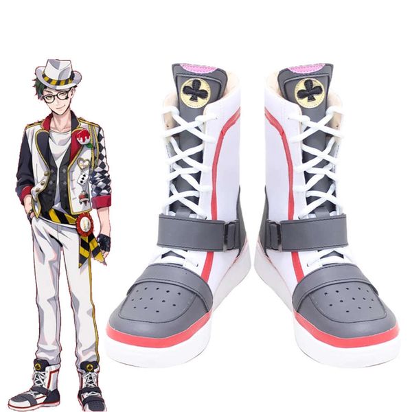 Heartslabyul Trey Clover Cosplay botte Alice au pays des merveilles chaussures jeu Anime bottes hautes torsadées habillage