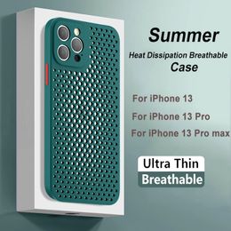 Étui de refroidissement respirant à Dissipation thermique pour iPhone 12 11 13 Pro Max XR XS Max X 14 Plus mini couverture de pare-chocs antichoc en Silicone souple