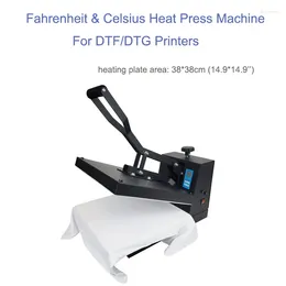 Machine de presse à chaud pour imprimantes DTG DTF, 52 46 51cm, boîte de commande à double affichage Interchangeable entre Fahrenheit et Celsius