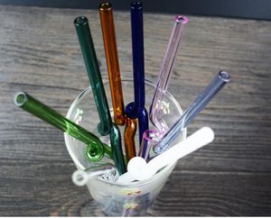 Paille en verre tordue par lèvre de couleur résistante à la chaleur, accessoires de bongs en verre, garnitures de tuyau en verre