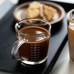 Tasse à mesurer en verre résistant à la chaleur Petite tasse à lait Jigger de cuisine pour café expresso Tasse à double bouche T220810