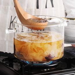 Hittebestendig Transparant Glas Soep Pap Pot 13515L Magnetron Vuur Verwarming Kom Keuken Koken Gereedschap 240308
