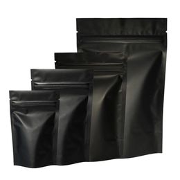 Warmteafdichting Zapperpakket Zakken Aluminium Folie Mylar Scheur Notch Mat Black Stand Up Bag Groothandel 15cmx22cm