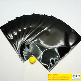 Sac plat en papier d'aluminium noir thermoscellable, placage aluminisé, emballage alimentaire, sachet en plastique coloré, vente en gros