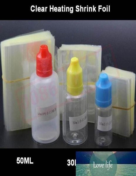 Tubo termorretráctil Película de envoltura de PVC transparente para 5 ml 10 ml 15 ml 20 ml 30 ml 50 ml Botella de plástico E Botella de líquido Shrink Band1472093