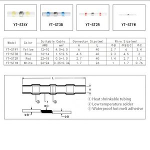 Warmte krimpen met soldeerlippen connectoren elektrische draadterminals terminator automotive krimpbuis voor kabelauto en accessoires