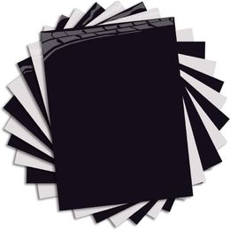 Warmteoverdracht HTV in zwart-wit opstrijkbaar startpakket 10 x 20 vellen voor T-shirts sportkleding raamstickers305x