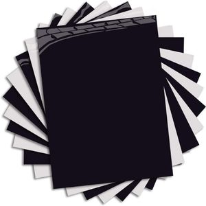 HTV à transfert de chaleur en noir et blanc, Pack de démarrage 10X20 feuilles pour t-shirts, vêtements de sport, autocollants de fenêtre 307O