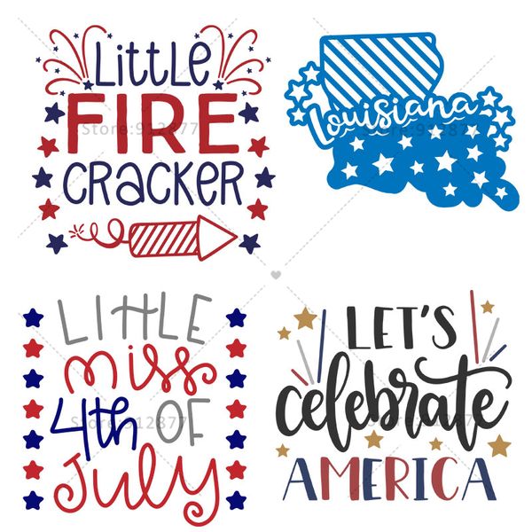 Transfert de chaleur La vie a besoin de plus de feux d'artifice Little Miss Indépendant Little Mister America Louisiane Little Monster America DIY