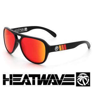 Lunettes de soleil de créateur Heat Wave, haute tension, lunettes de soleil pour sports de plein air, verres à profil haut et pont de nez découpé