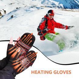 Gants chauffants gants électriques chauffe-mains gants d'hiver rechargeables USB imperméables avec trois vitesses gant coupe-vent à doigt complet