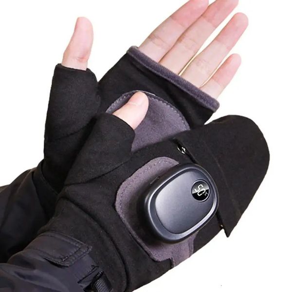 Guantes con calefacción Guantes eléctricos más cálidos a mano Guantes de invierno recargables USB con tres engranajes Guante de dedo completo a prueba de viento 231220