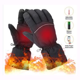 Verwarmde handschoenen warm oplaadbare elektrische batterij touchscreen winter thermische ski fietsen wanten buitenklimmen