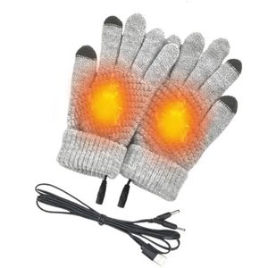 Gants chauffants Gants chauds thermiques d'hiver avec feuille chauffante intégrée Chargement USB Gants de cyclisme de pêche doux pour hommes femmes 231220