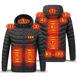 Veste chauffante hiver USB électrique sous-vêtements thermiques femmes hommes gilet vêtements chauffants 2-21 zone chasse Camping randonnée ski manteau 240202