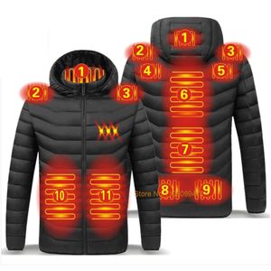 Verwarmde jas Winter USB Elektrisch thermisch ondergoed Dames Heren Vest Verwarming Kleding 2-21 Gebied Jagen Kamperen Wandelen Skiën Jas 240202