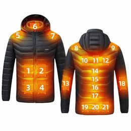 Chaquetas con calefacción para hombres y mujeres USB con capucha con calefacción eléctrica Ropa de calefacción de invierno Calentamiento Abrigo de caza recargable x8xU #