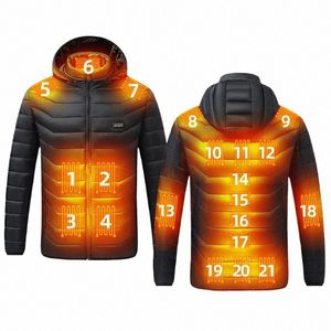 Verwarmde jassen voor mannen en vrouwen USB Elektrisch verwarmde capuchon Winterverwarming Kleding Opwarmende jachtjas Oplaadbaar x8xU #