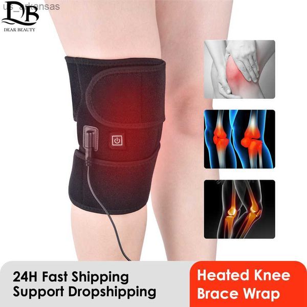 Genouillère chauffante pour la relaxation musculaire Arthrite Soulagement de la douleur Rhumatisme Portable 3 modes de chauffage Chauffage électrique Genouillère L230523