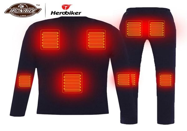 Moto chauffée hommes chauffage t-shirt Moto électrique USB chauffé sous-vêtements thermiques ensemble garder au chaud pour l'automne hiver 2 couleur9294157