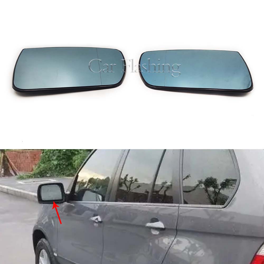 Espelho lateral aquecido vidro para BMW X5 E53 1999-2006 A dasa traseira da asa da porta Vista traseira Espelho lateral de vidro 51168408797 /8408797
