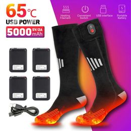 Chaussettes chauffantes électriques pour hommes et femmes, batterie thermique, pour Sports de plein air, rechargeables, pour le cyclisme, en hiver
