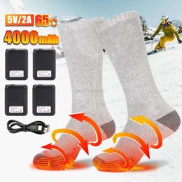 Chaussettes chauffantes Mah chaussettes de Ski chauffantes électriques batterie Rechargeable hommes femmes en plein air pour cyclisme Sports de réchauffement