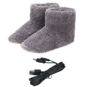 Verwarmde sokkenparen Winter USB Elektrische verwarming voor dames Heren Comfortabele pluche voetwarmer Wasbare schoenen Binnen Buiten